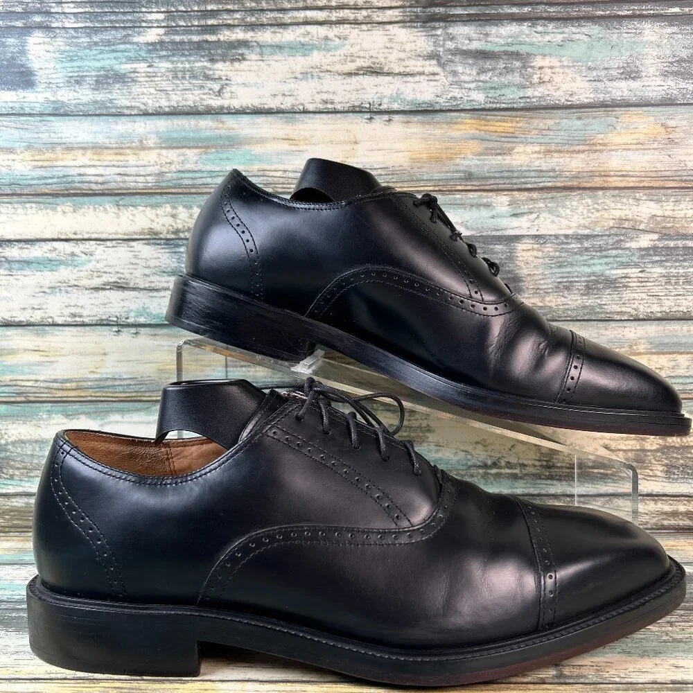 Rockport Oxfords Mens Size 7.5M Black Leather Dress Formal Shoes Cap Toe Brogue
